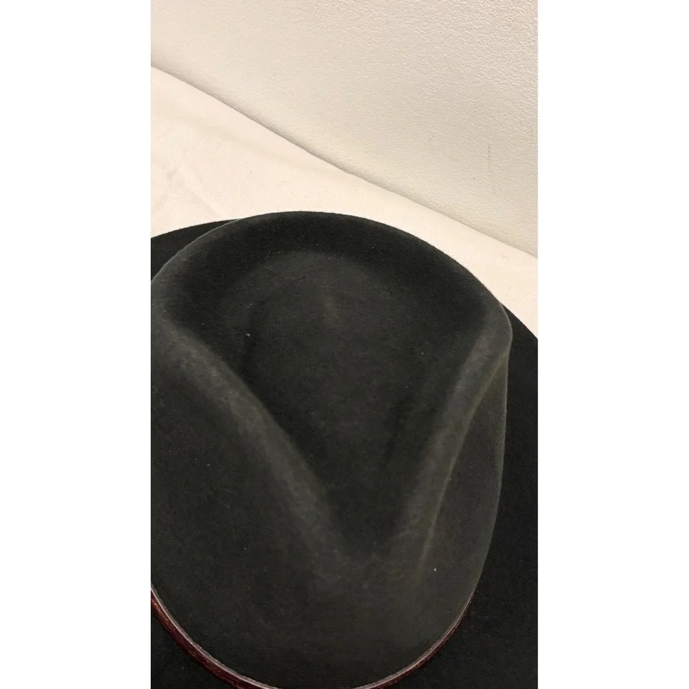 Goorin Bros Mens Black 100% Wool Wide Brim Fedora Hat Made in USA Large